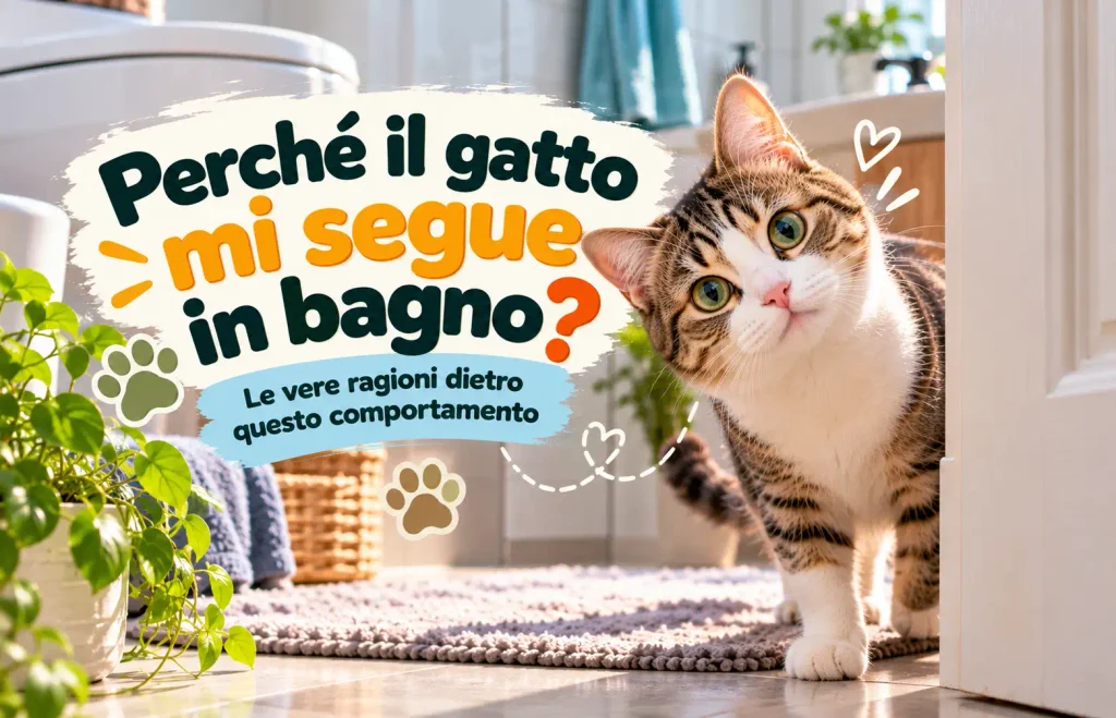 Gatto curioso che segue il proprietario in bagno