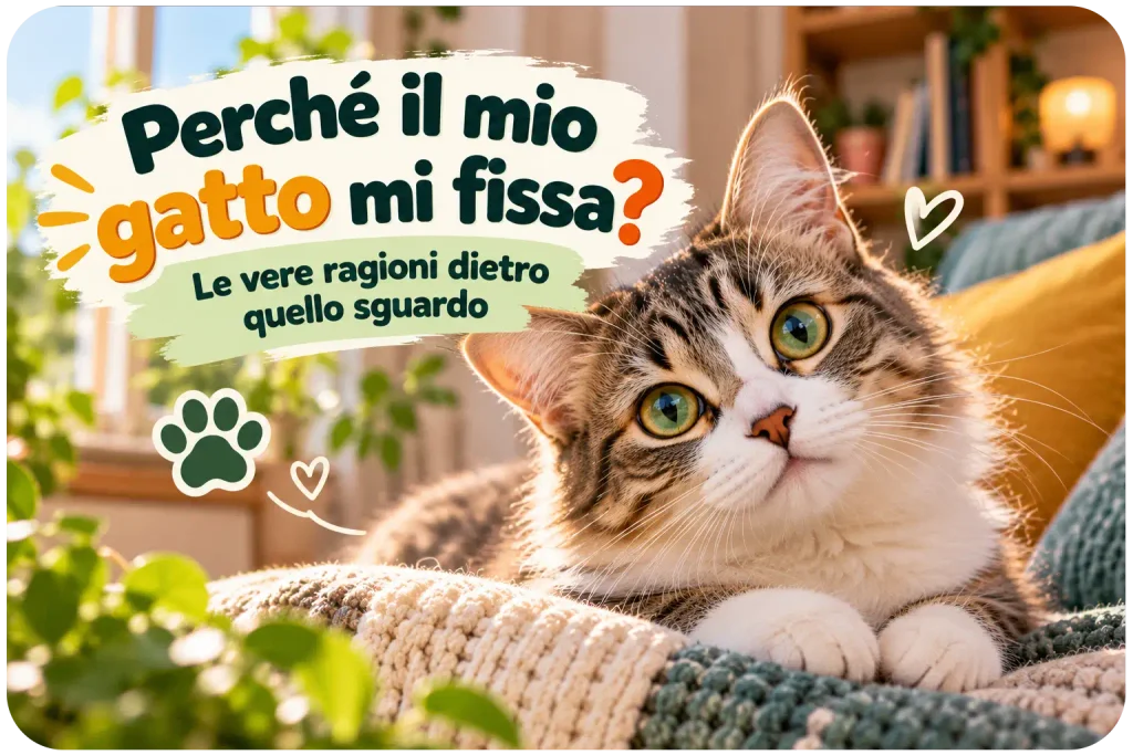 Gatto domestico che guarda attentamente il proprietario in casa