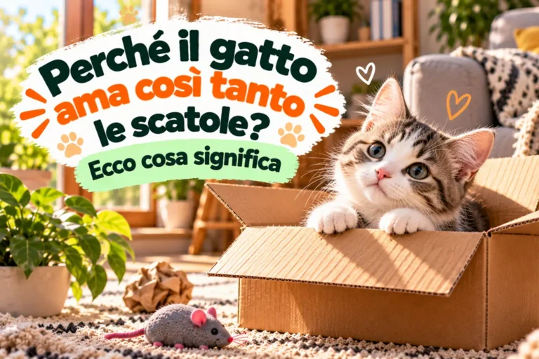 Gatto domestico dentro una scatola di cartone in casa