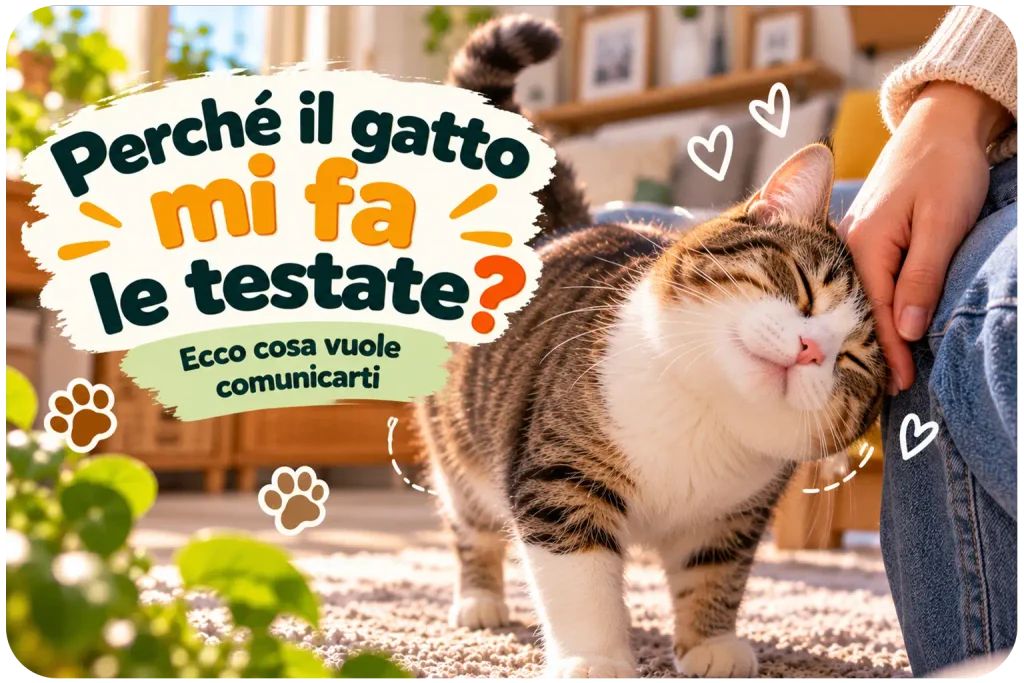 Gatto domestico che dà una testata affettuosa alla mano del proprietario
